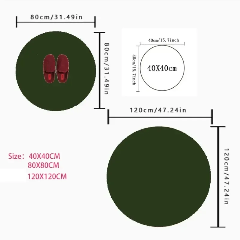 Round Cat-Themed Rug with Abstract Print, Non-Slip & Dirt-Resistant Floor Mat for Living Room, Bedroom or Vanity