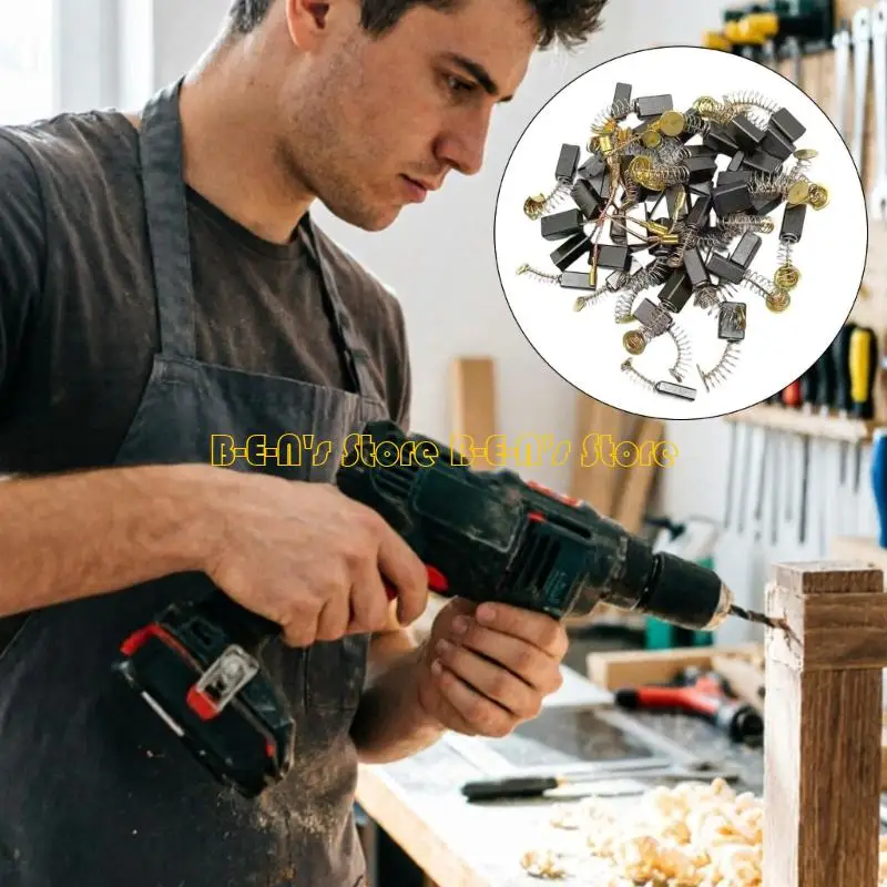 Y1AD 50Pcs Heavy Duty Carbon Brushes Replacement For Drills Sander Grinder Motor