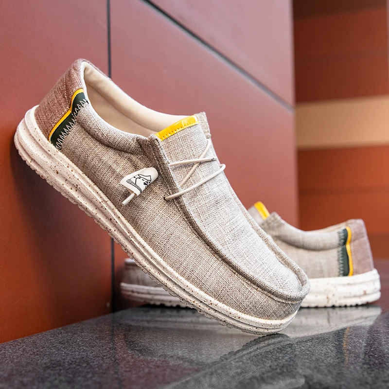 

Men's Loafers Designer Slide in Low Cut Sneakers Casual Boat Shoes Comfortable Walking Flat Shoes Breathable Canvas Shoes 2025
