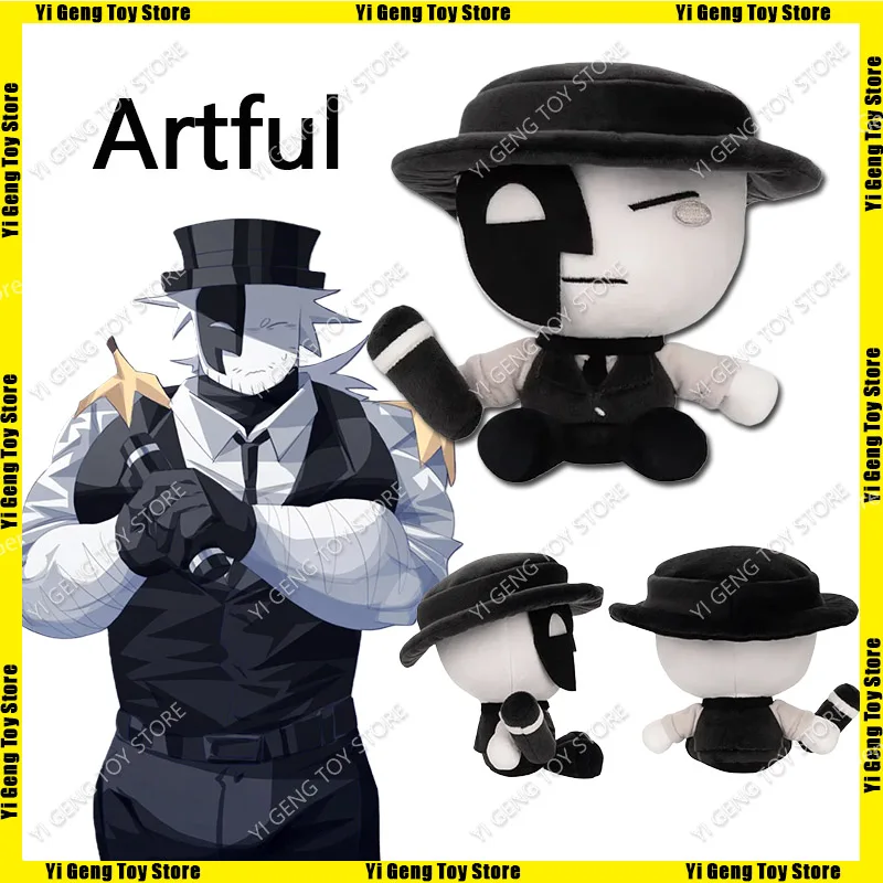 

New Game Die of Death Artful Plush Toys Soft Stuffed Doll Peripheral Toys Game Fans Cartoon Character Present Black White Face