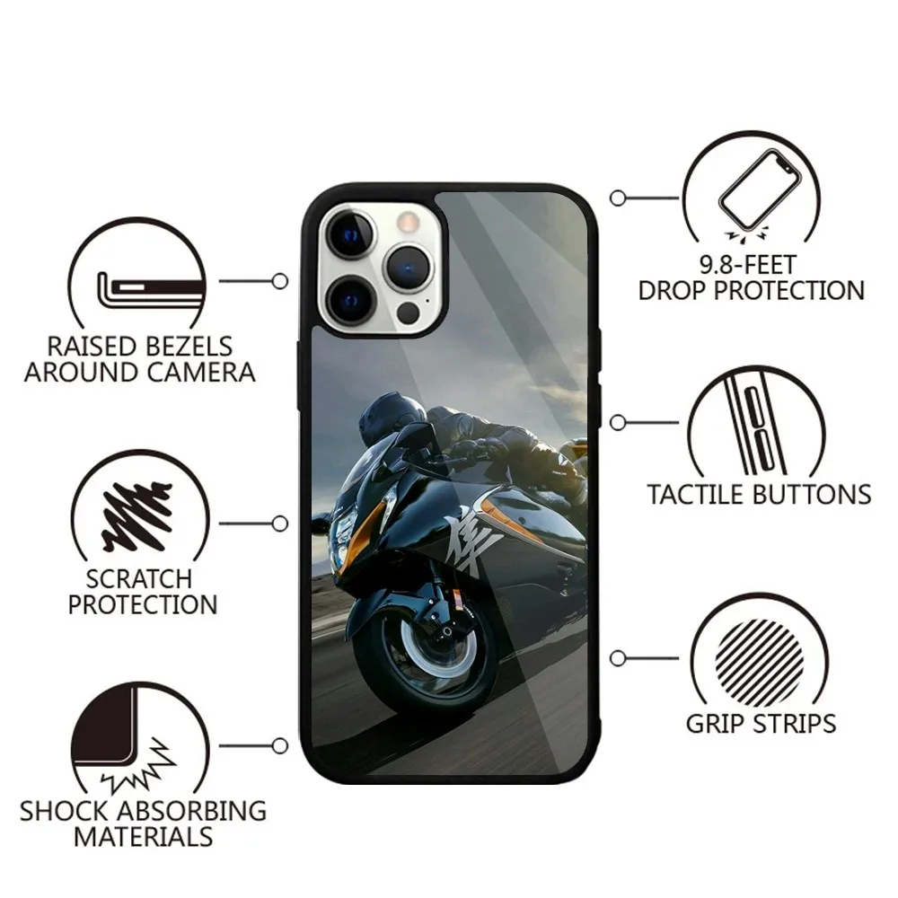 S-Suzuki Hayabusa GSX 1300 R car Phone Case For iPhone 16,15,14,13,12,11,Plus,Pro,Max,Mini Magsafe Magnetic Wireless Charging