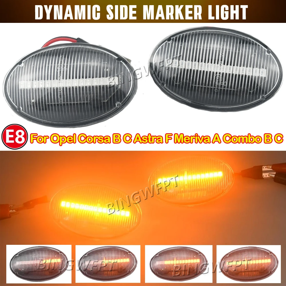 Dynamic LED Flashing Turn Signal Side Marker Lamp Car Light For Opel Combo C B Tigra A Astra F Meriva A Corsa C B Sintra Vita