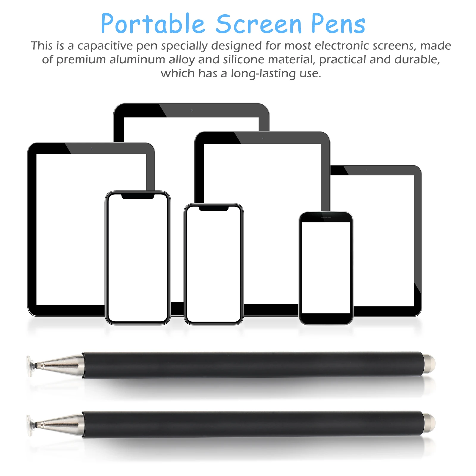 

1 комплект, портативная емкостная ручка для сенсорного экрана, универсальный стилус для смартфона, планшета, письма, рисования, высокоточная ручка для экрана