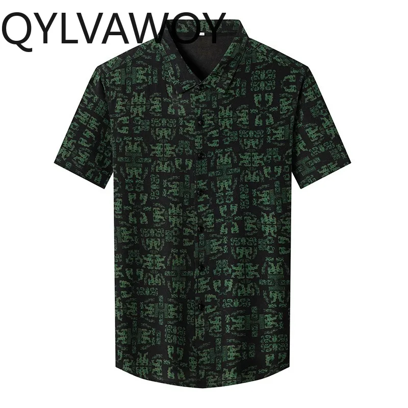 

Мужские рубашки QYLVAWOY: Элитная одежда для мужчин, 100% натуральный шелк тутового шелкопряда, рубашки с коротким рукавом, новые летние топы, приталенный крой, деловой стиль