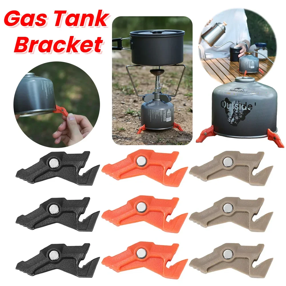 Magnetic Tripod Gas Tank Bracket Multifunctional Outdoor Stove Holder Camping Stove Bottle Shelf for Camping Picnic