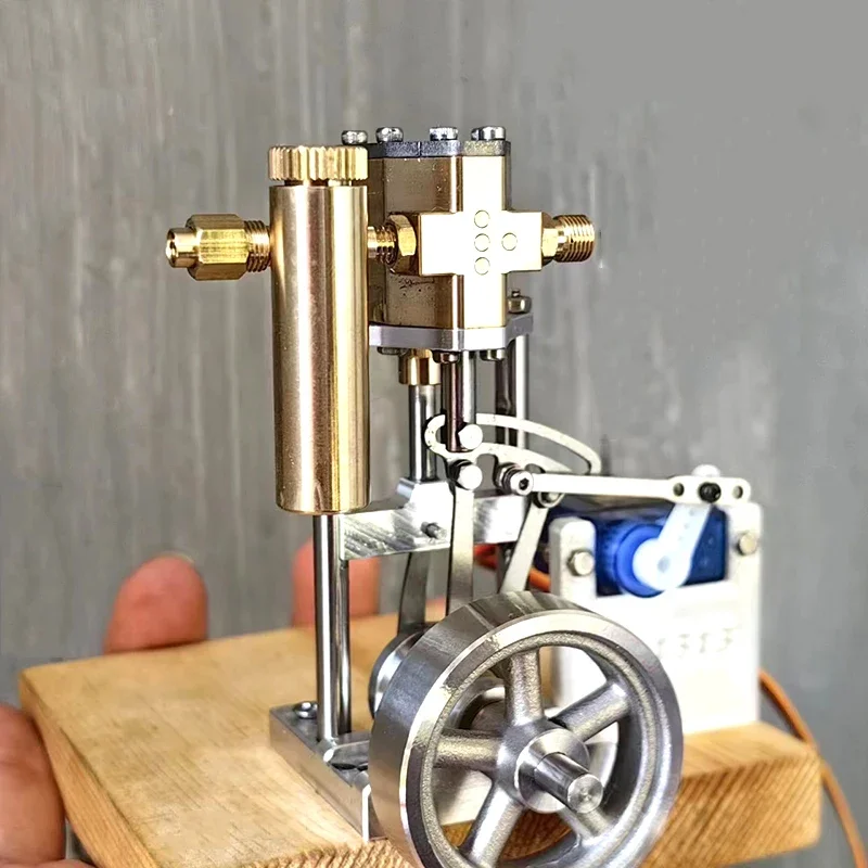 Diy Messing Eencilinder Stoommachine Motor Motor Heen En Weer Bewegende Dubbelwerkende Achteruitrijdende Stoommachine Modelbouwset