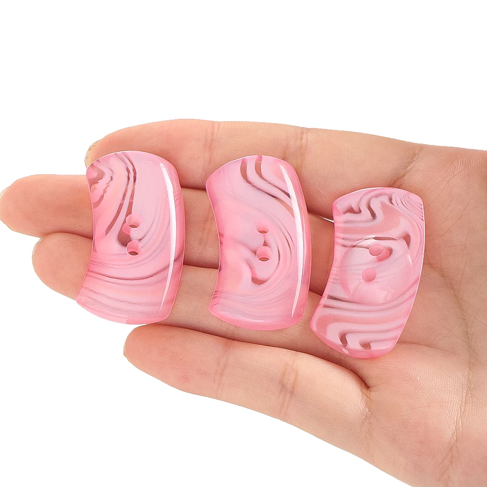 3 uds 35mm Liusha River resina semitransparente Rosa nacarado botón DIY ropa suministros de costura suéter gemelos Decoración