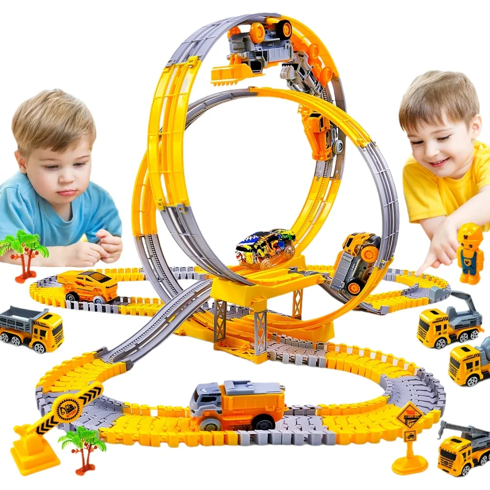 Jouets de Train de voiture de jouet de voie électrique d'ingénierie d'escalade magique pour garçons-jouets éducatifs pour enfants idée de cadeau d'anniversaire