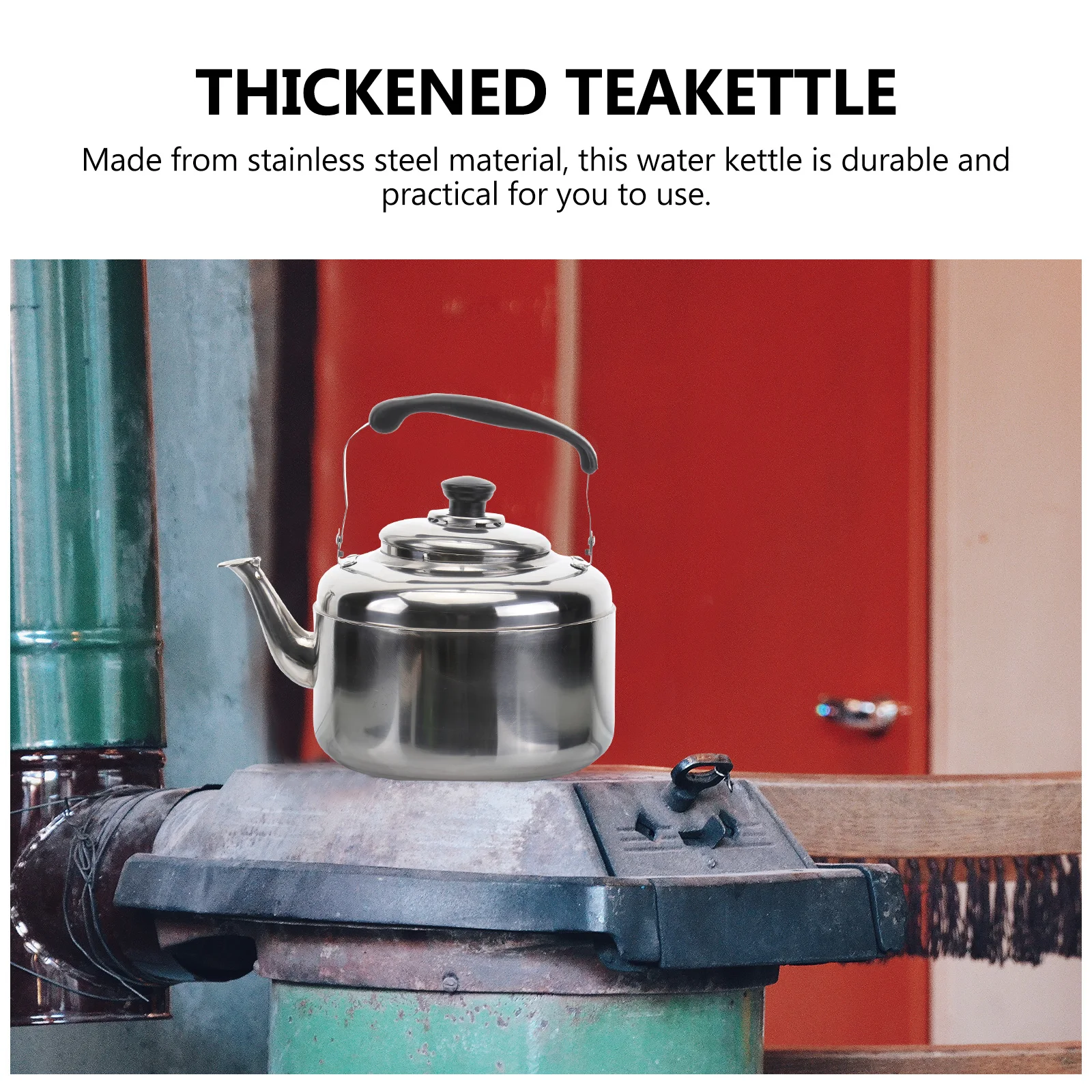 

1pc Large Capacity Stainless Steel Whistling Teakettle Water Kettle For Gas Stove Induction Cooker Home Use Tea Coffee