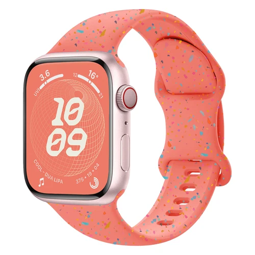 Imagen 1 del producto Correa de silicona para Apple Watch, pulsera deportiva de 45mm, 44mm, 49mm, 40mm, 41mm, 38mm, 42, iwatch Series se 6, 7, 8, 9, Ultra 2