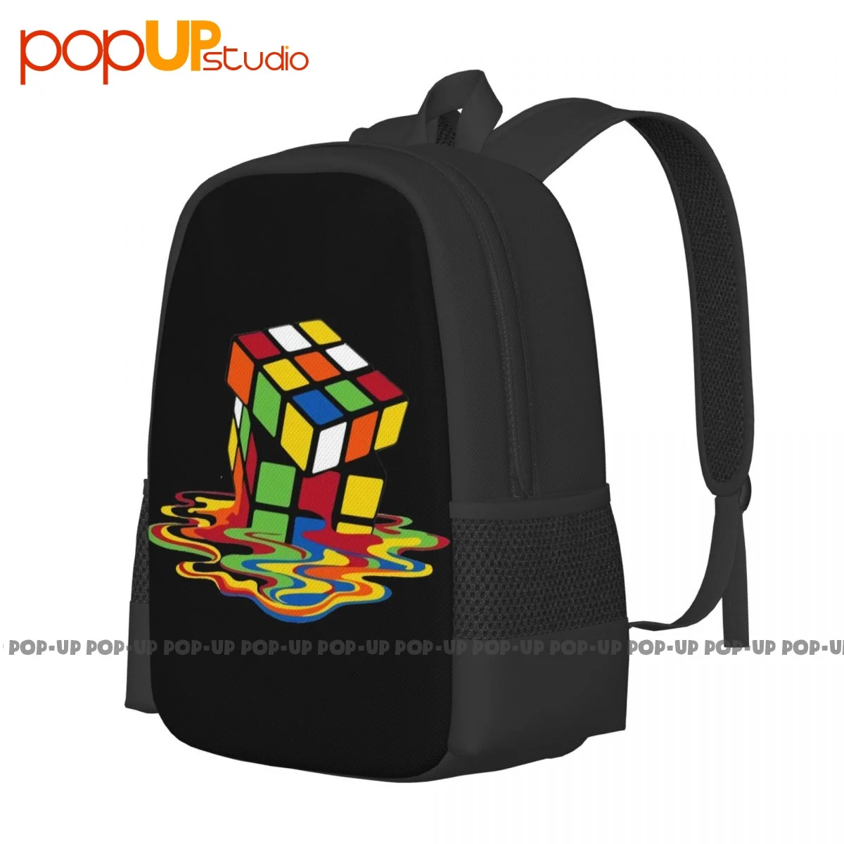 Melting Rubik`S Cube Game Backpack Large Capacity Print Softback Gym Tote Bag Riding Backpack