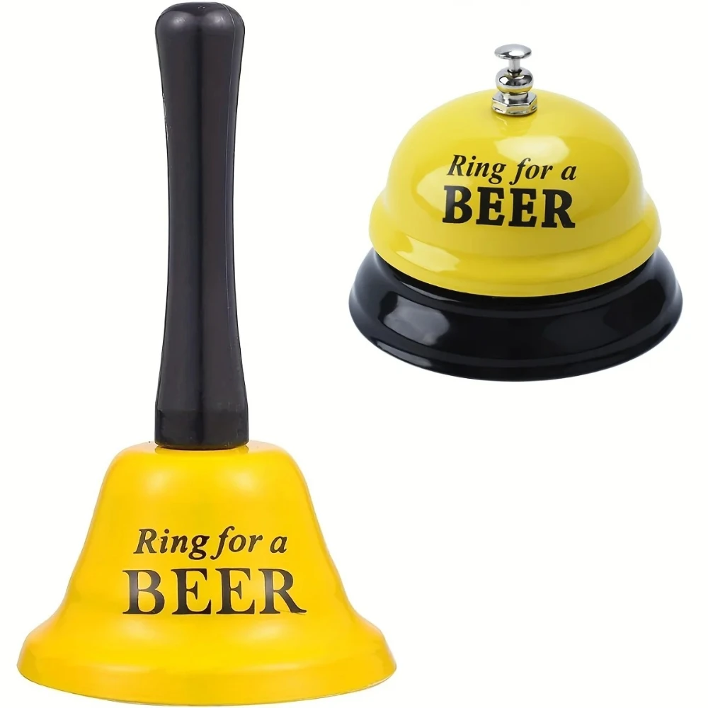 2 PCS Iron Hand Bell for Beer Service - Uncharged, Non-Wireless, No Battery, No Electronic Components
