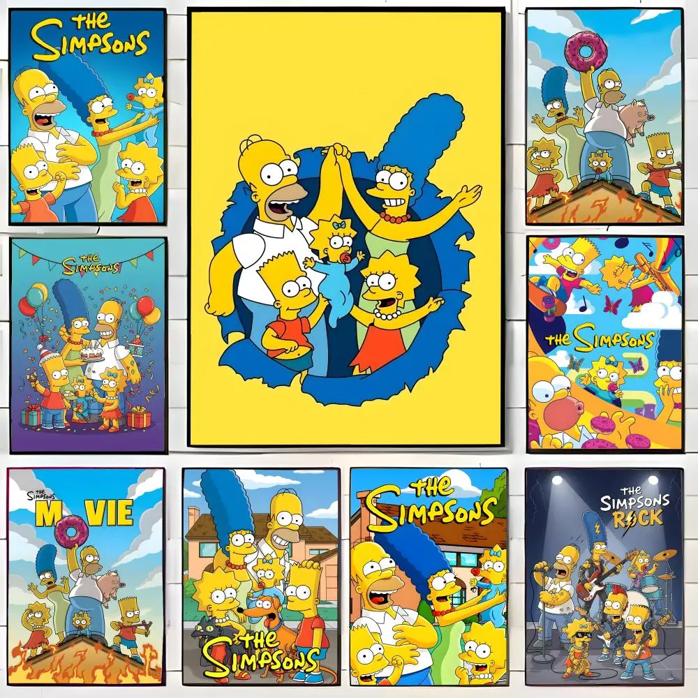 Póster de arte de pared con diseño de Los Simpson, póster decorativo, mural decorativo para el hogar, regalo sin marco
