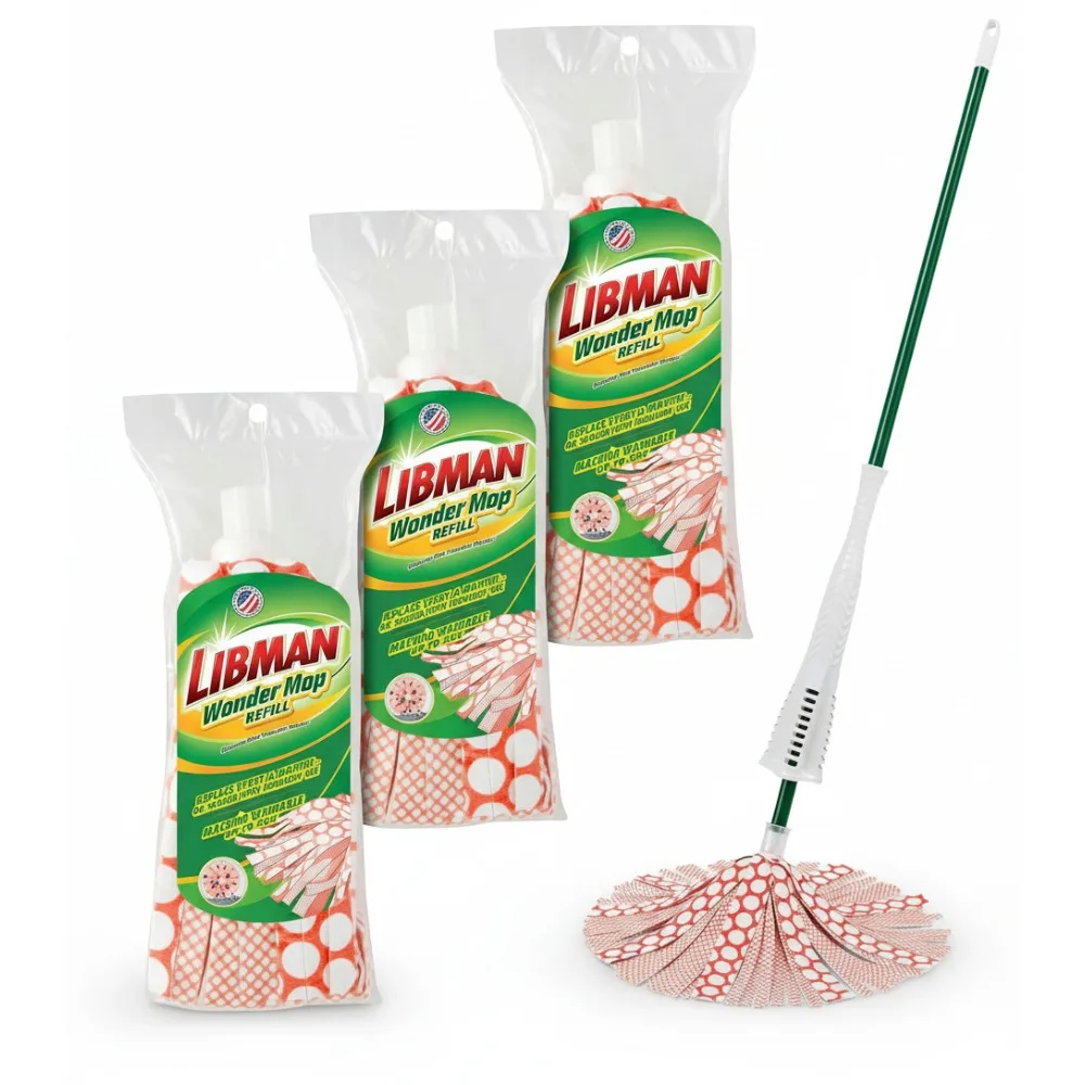 

Self-Wringing Microfiber Mop with 3 Refills - Superior Cleaning for Hardwood, Tile & Laminate Floors - Easy to Use