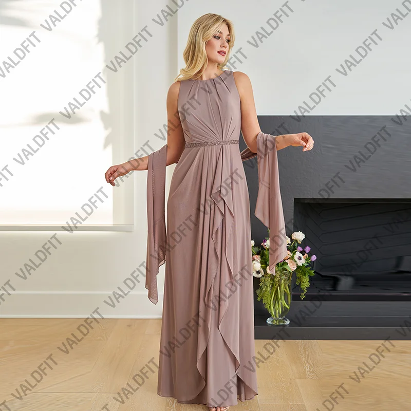 

Customized Long Sheath Mother of the Bride Dresses for Weddings with Wrap Guest Dress Robes Invitee Mariage