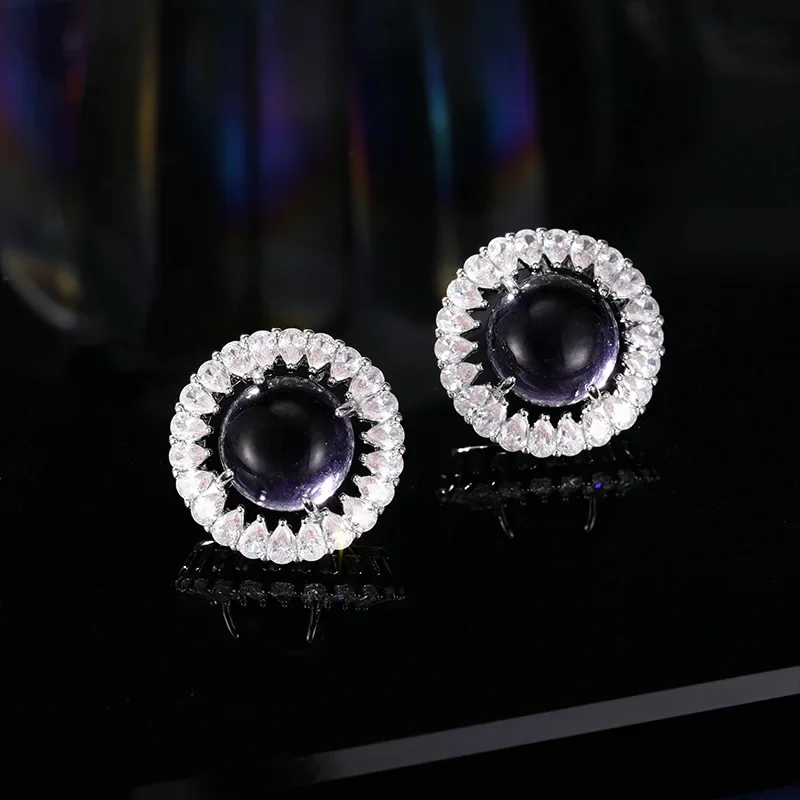 2025 brand-new retro high-end traditional Chinese-style earrings with exquisite round stud earrings
