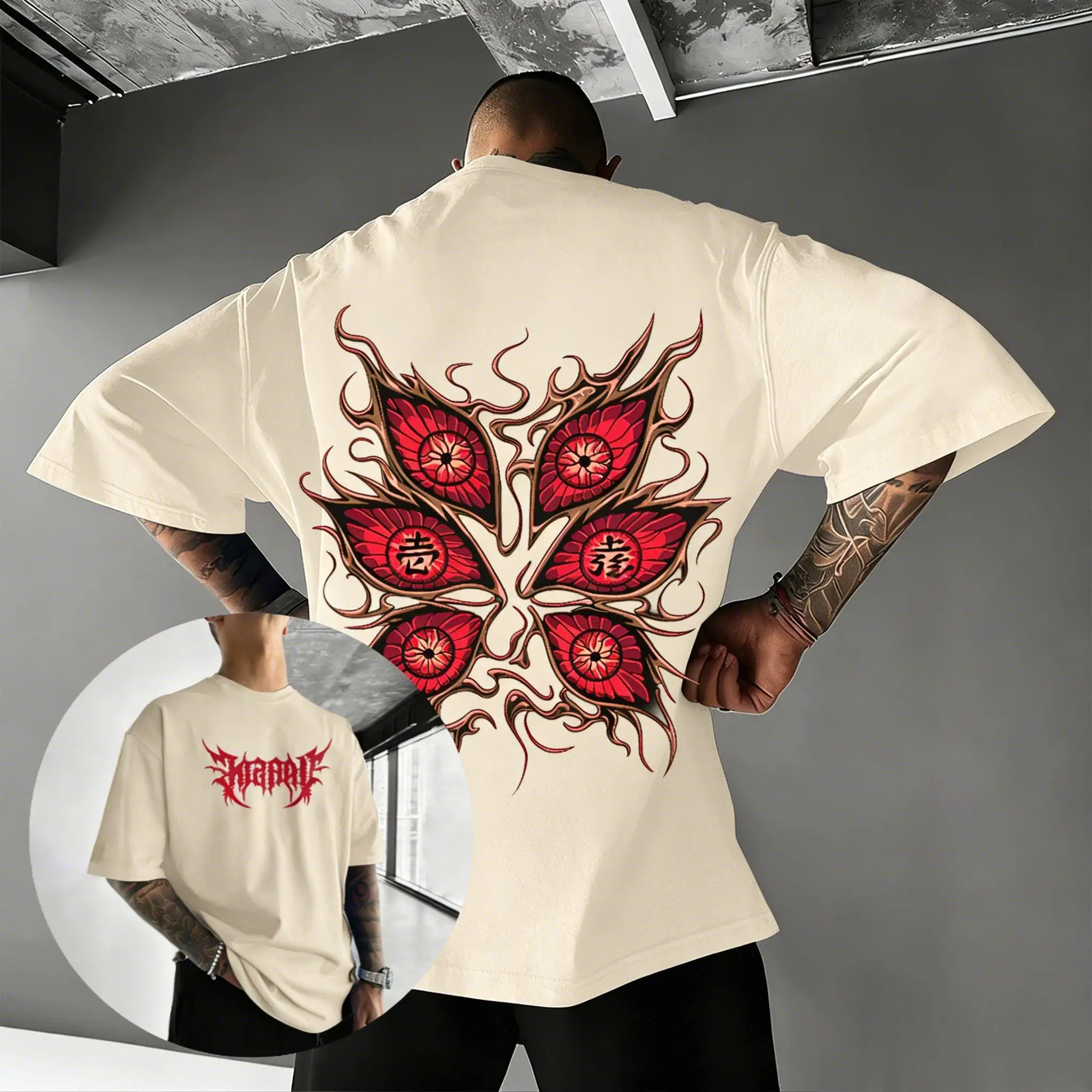 Unisex Demon Slayer Kokushibo Grafik T-Shirt Herren Damen Streetwear Oversized Baumwoll-Tee 2026 Sommer Kurzarm-Oberteil Lässig Y2k