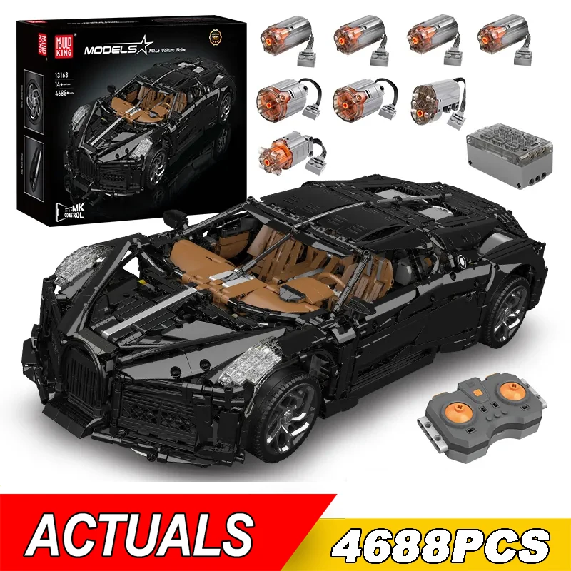 MOC ÚJ 4688 db-os műszaki motorteljesítményű La Voiture Noire sportautó építőelemek összeszerelő tégla modelljátékok gyerekeknek karácsonyi ajándék
