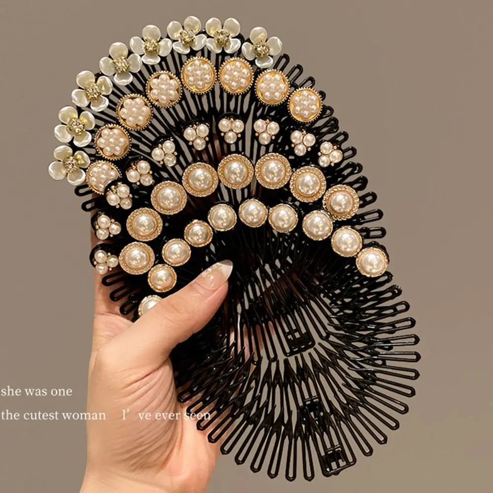 Pettine per capelli con strass in fiore di prugna nuovi accessori per capelli circolari in plastica completa strumento per lo Styling delle donne