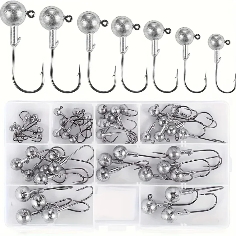 

Jig Head Hooks, Barbed Fishing Gear, Multi-Weight Kit, Saltwater Fishing, Bass Hooks, Premium Tackle Set