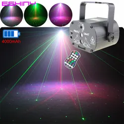 Rechargeable Battery Party Disco DJ R&G Laser Light Projector 60 120 Patterns RGB LED Christmas Dance Birthday Stage Effect Z238