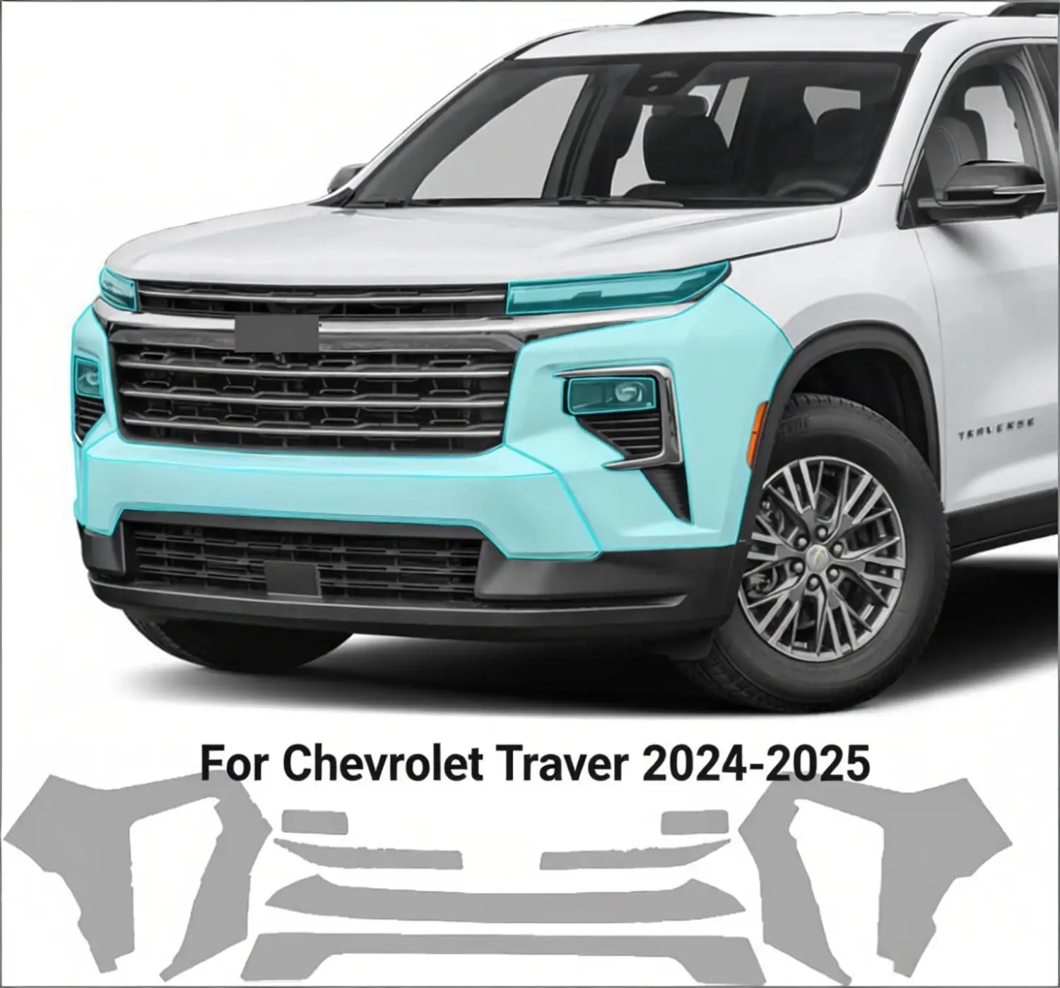 

8.5Mil TPU Scratch-resistant Car Paint Protection Film For Chevrolet Traver 2024-2025 Car Body Transparent Bra Per-cut PPF Kit