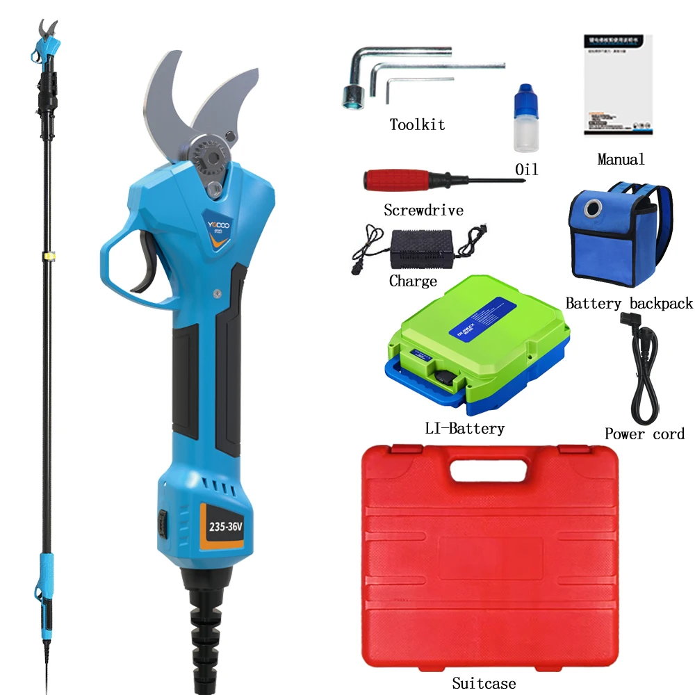 

36V Longlife Use Powerful 40MM Electric Pruning Shears Rechargeable Battery Power Shears LED Screen Display Gardening Pruner