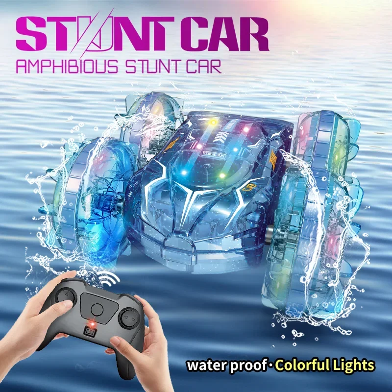 

Amphibious RC Car Waterproof Stunt Car Double Side Flip Drift Drive Rotation RC Cars Kids Toy For Outdoor Swimming Pool Toy