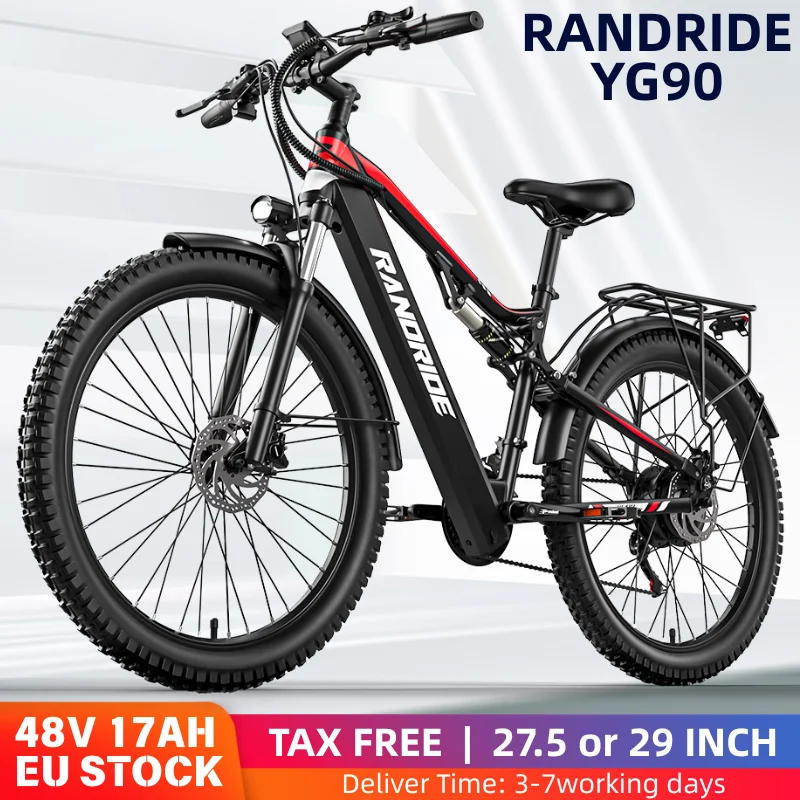 Randride Lite E-Bike Yg90 48V 17Ah Stock Europeo Spedizione Gratuita Bicicletta Elettrica da Montagna per Adulti