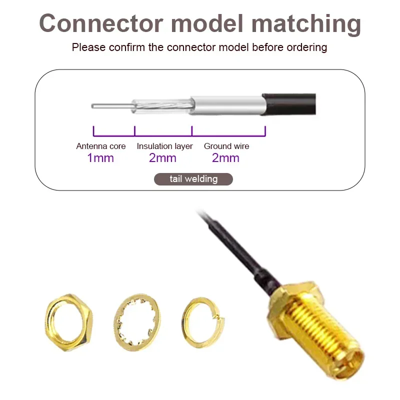 SMA / RP-SMA female to 1.13 SMA Female Connector to UFL/U.FL/Cable WIFI Board Pigtail WiFi Antenna Extension Cable
