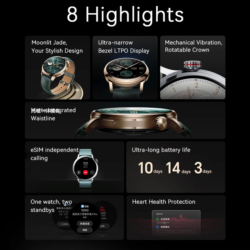 NEW HONOR Watch 4 Pro Wireless Charging GPS Blood Oxygen Sleepping Monitor 1.5'' AMOLED Color Display 480mAh BT Smart Watch