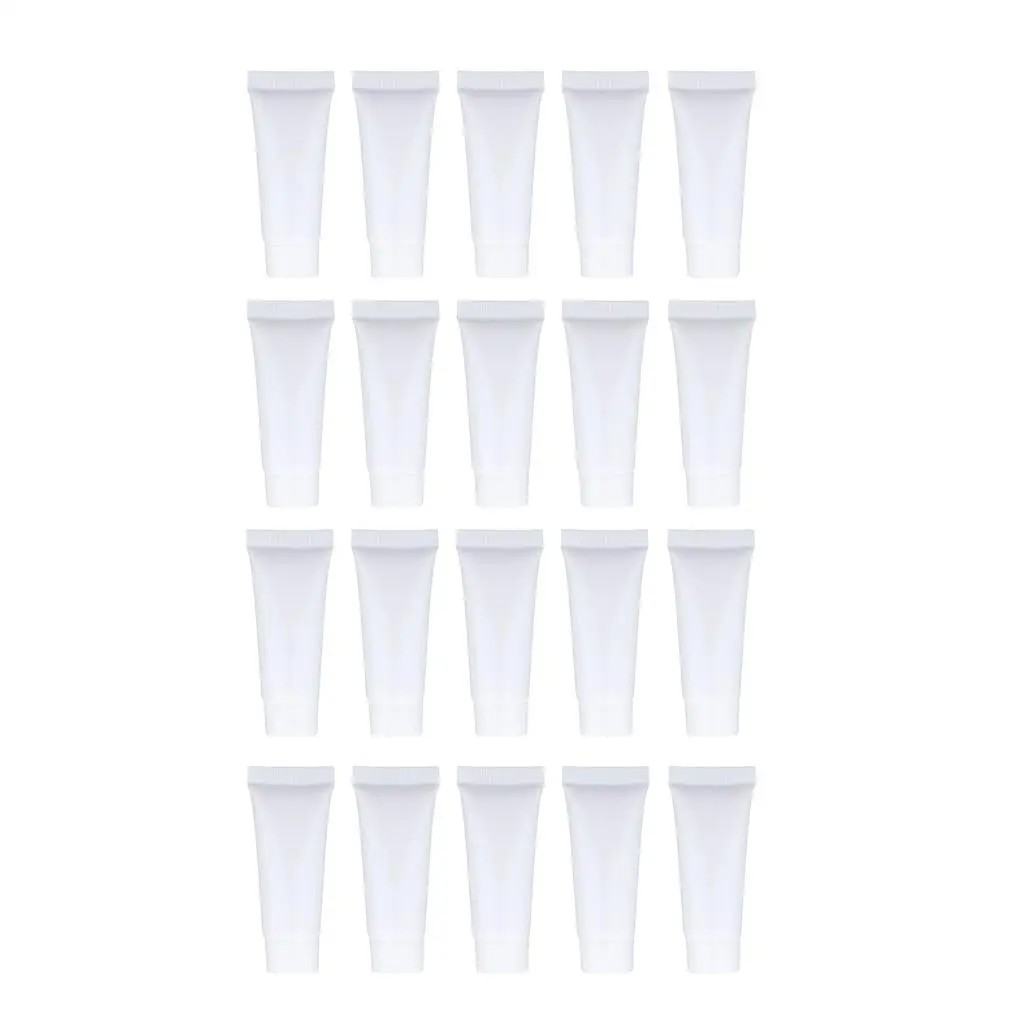 Cosmetic Container Empty Tube Sample Size White Plastic Screw Cap Leak Proof Refillable Travel Bottles for Lotion and Balm
