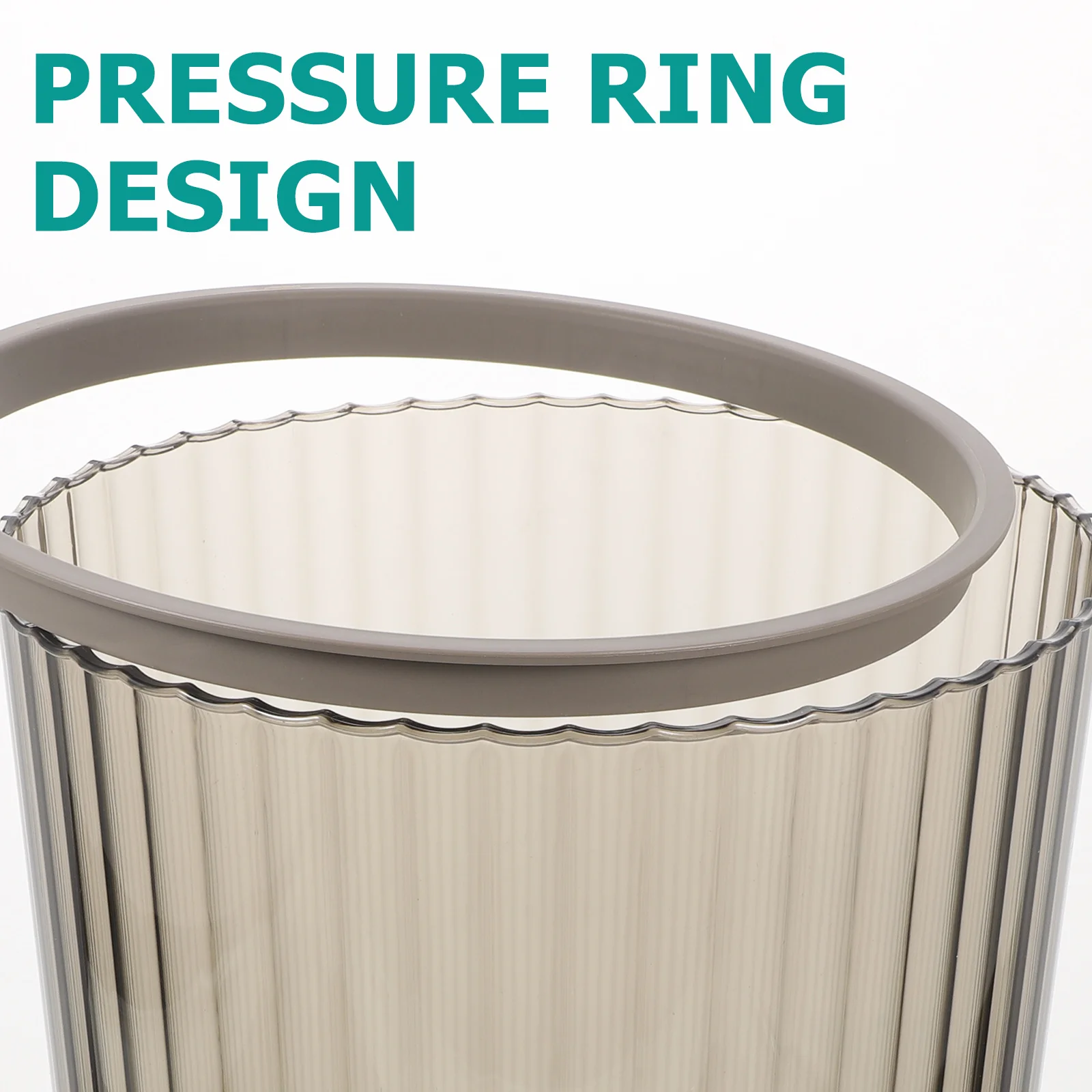 

1pc Large Capacity Press Ring Trash Can Nordic Round Household Waste Basket For Bathroom Kitchen Office Bedroom Multi-Function