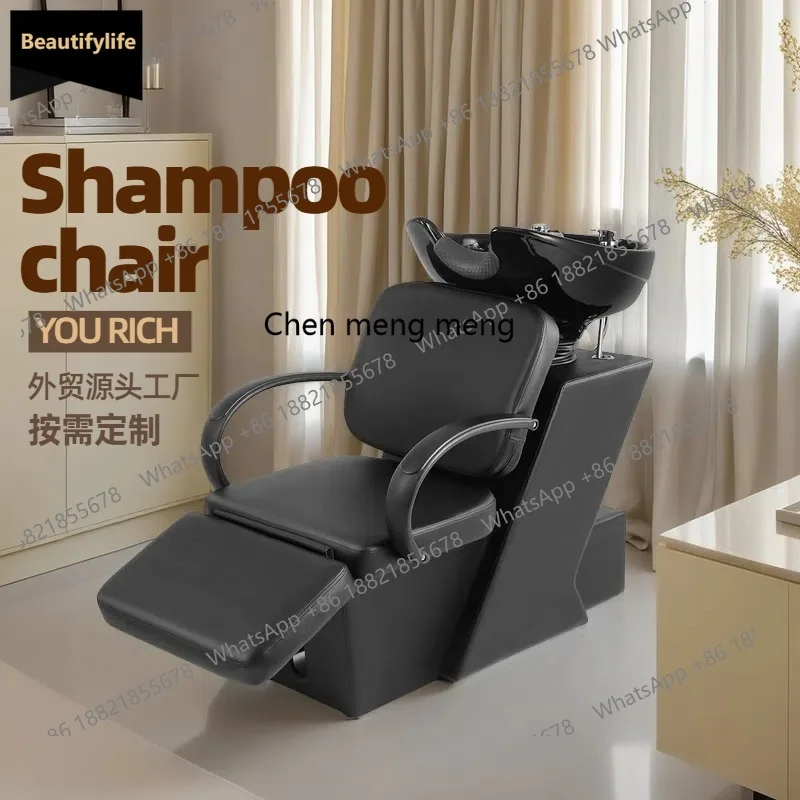 A139 Shampoo bed Hair chair Barber shop Seated shampoo bed Ceramic basin Shampoo chair Adjustable