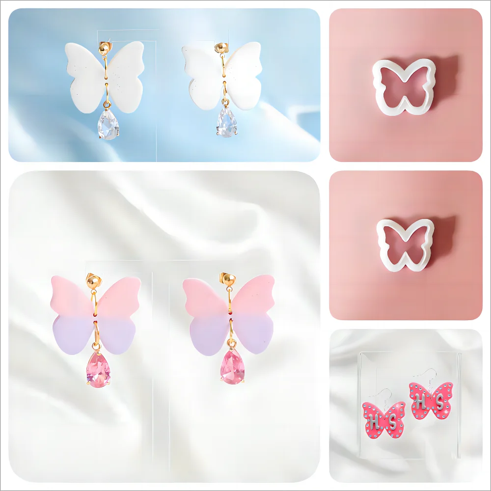 

New Earrings Polymer Clay Moulding Butterfly Soft Pottery Clay Knife DIY Earrings Jewelry Pendant Making Clay Tool