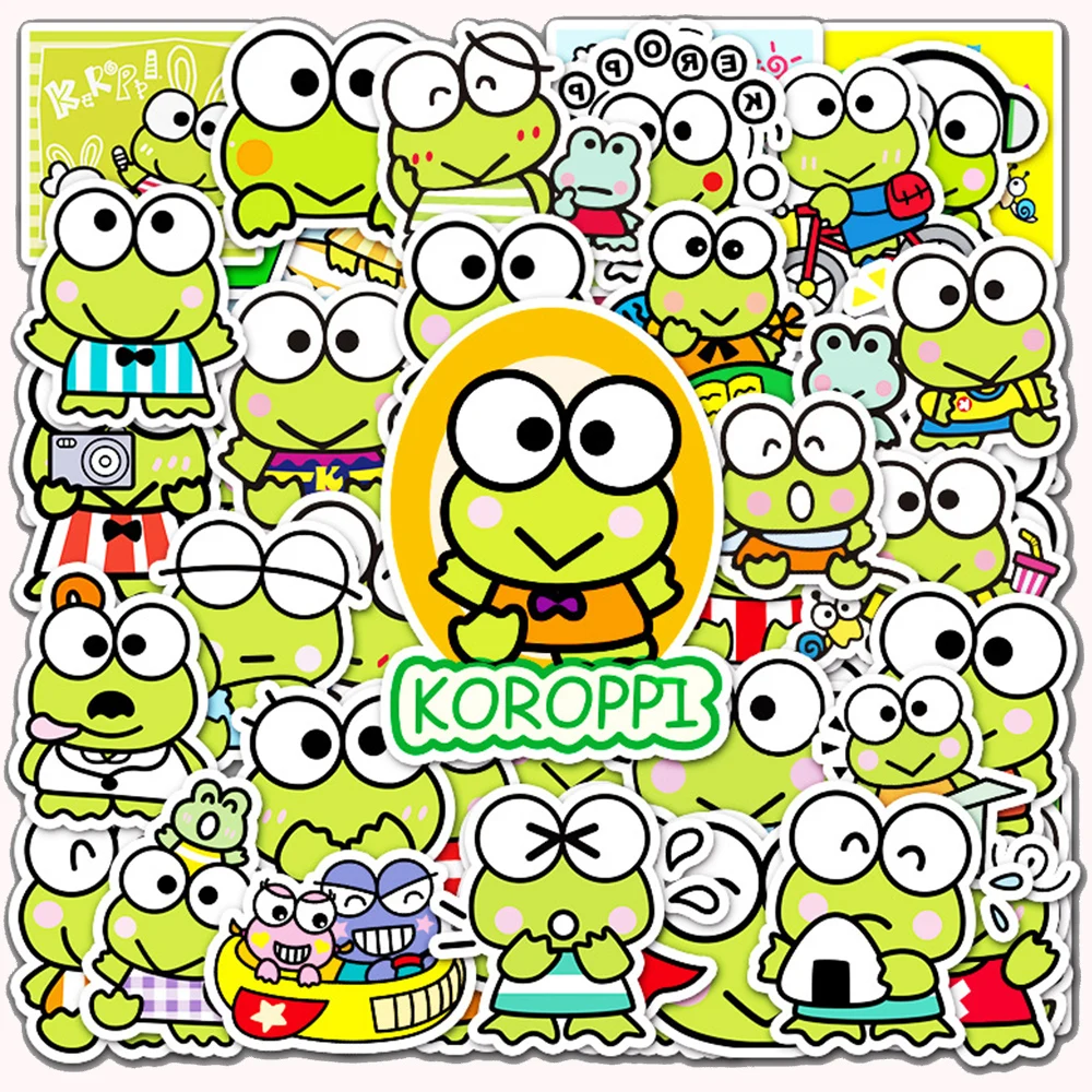 10/30/50pcs Cute KEROKERO KEROPPI Stickers Kawaii Sanrio Anime Frog Decals DIY Phone Skateboard Luggage Fun Graffiti Sticker Toy