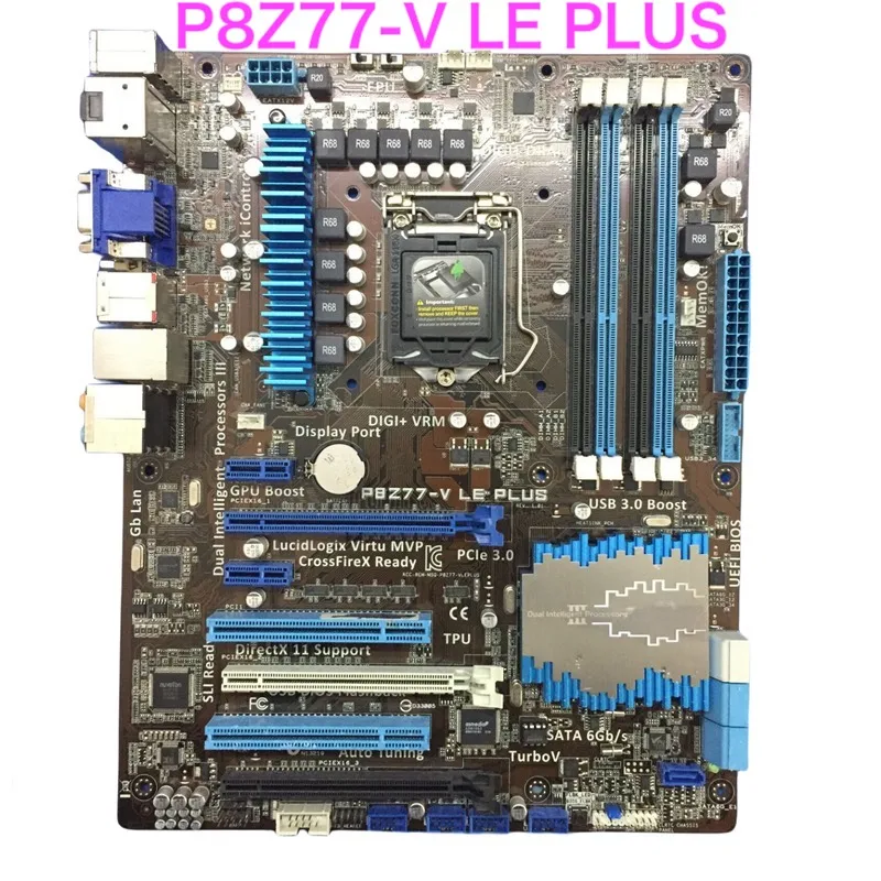 

Suitable For ASUS P8Z77-V LE PLUS Motherboard P8Z77-V LE VGA HDMI LGA1155 DDR3 ATX Z77 Mainboard 100% Tested OK Fully Work