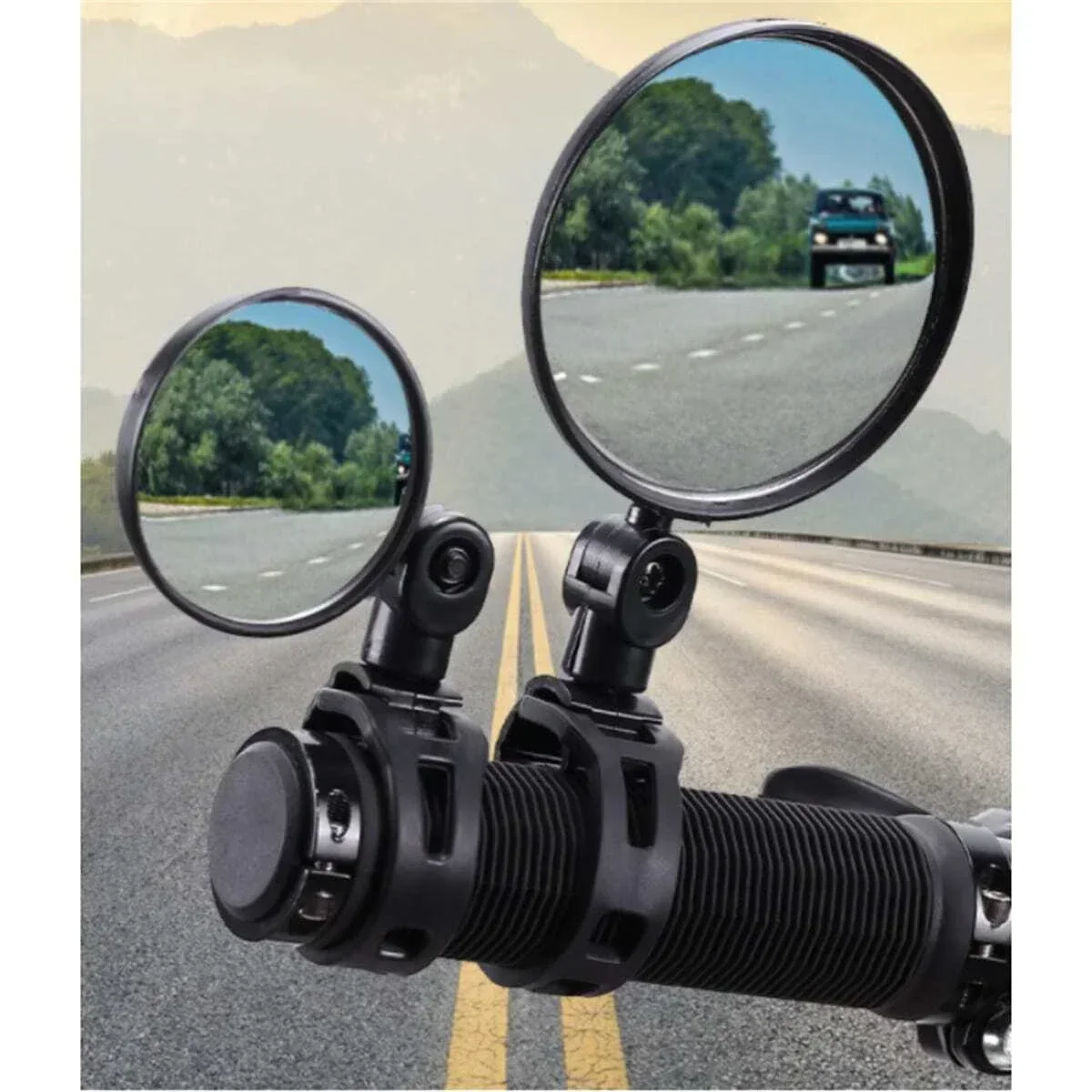 1/2pcs Rearview Mirrors Bicycle Motorcycle Handlebar Mount 360 Rotation Adjustable Wide Angle Modified Convex Mirror Reflector