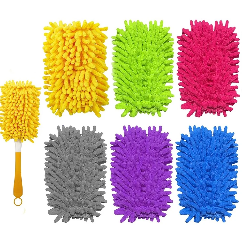 Reusable Duster Refill with Handle for Swiffer Hand Duster 360 Heavy Microfiber Ceiling Fan Duster Pad Home Replacement Cloth