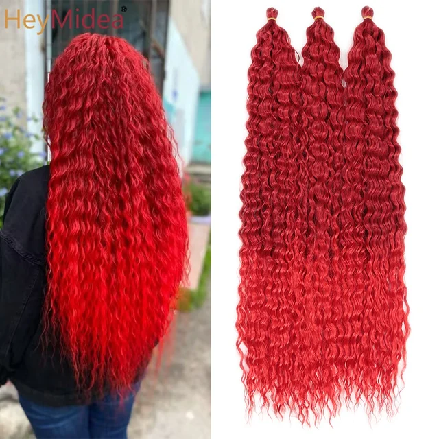 Extensiones de Cabello Sintético Ariel, Cabello Rizado para Crochet, Trenzas de 30 Pulgadas, Ondas de Agua, Cabello Trenzado Ombre Rubio Marrón, Ondas Profundas