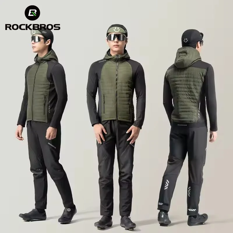 

ROCKBROS зимняя велосипедная куртка мужская спортивная теплая пуховая хлопковая велосипедная майка ветрозащитная осенняя термофлисовая куртка велосипедная одежда