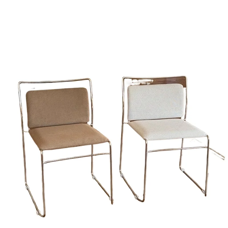 

Medieval style dining chair household Bauhaus small apartment Internet celebrity senior sense study chair cafe soft bag backrest