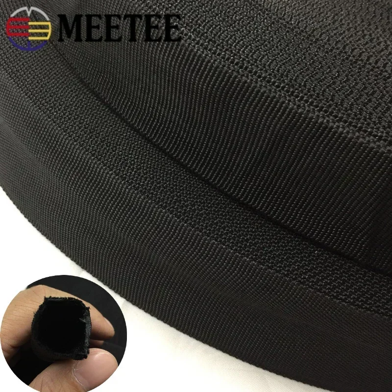 

Meetee 10M 20-50mm Double-layer Polyester Webbing Ribbon for Bag Strap Hollow Tubular Tape Garment Decorative Band Accessories