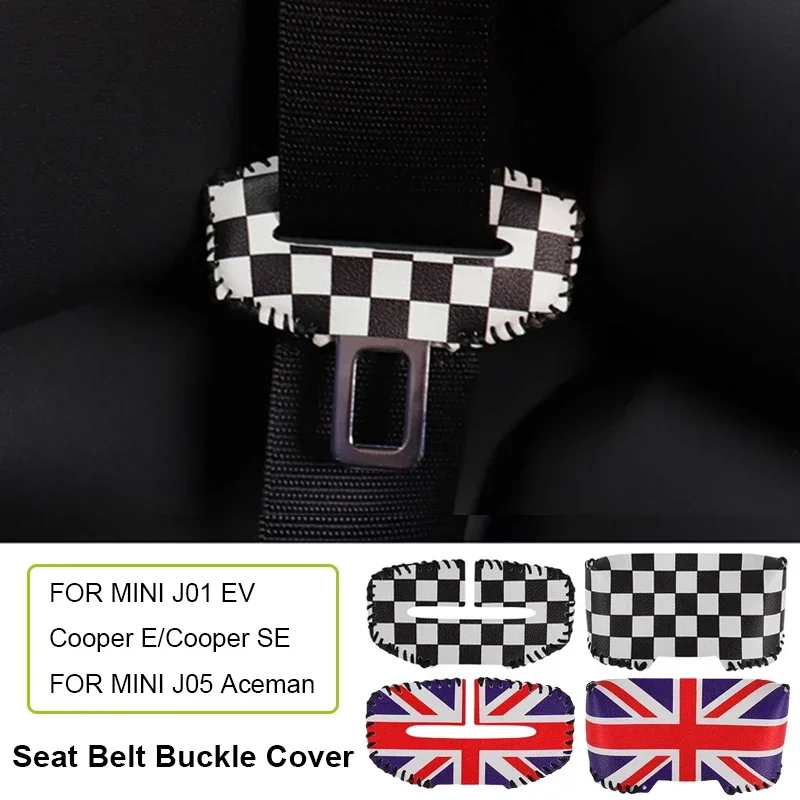 

Seat Belt Buckle Cover Protector Anti-collision Case PU Leather Protection for Mini Cooper E SE J01 EV J05 Aceman 24-25