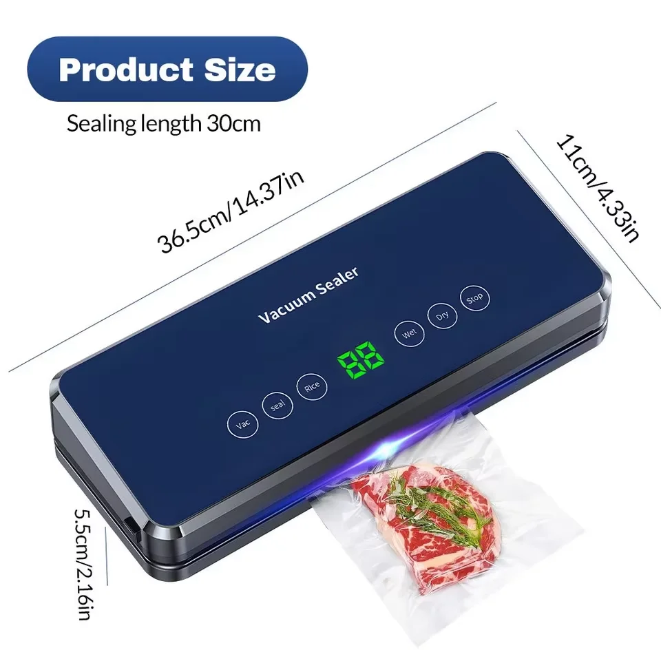 Vacuum sealing machine with purple light sterilization cutter food fresh-preservation machine high-power suction sealing machine