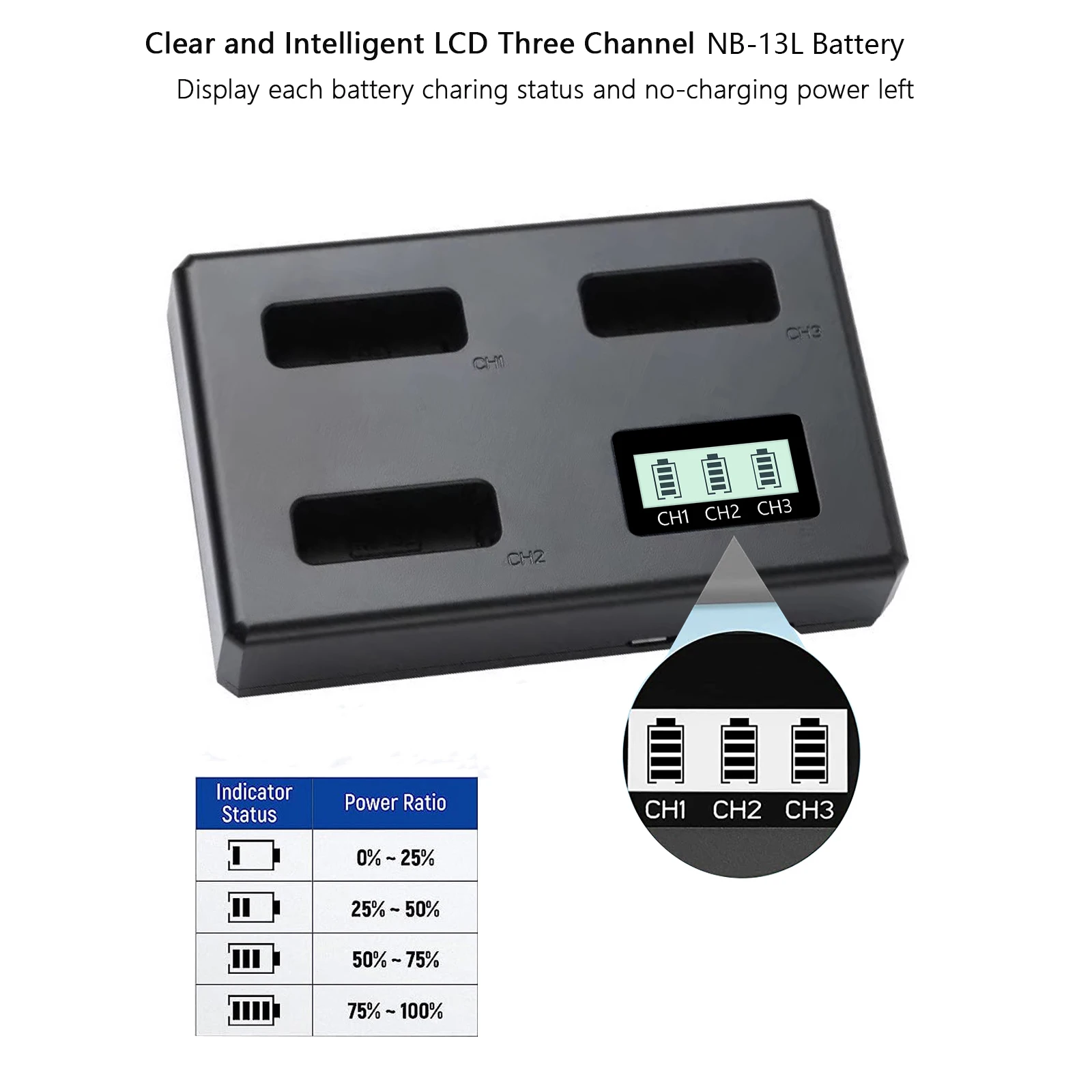 NB-13L NB 13L Akumulator lub trzykanałowa ładowarka LCD do aparatów Canon PowerShot G5X G7X G9X G7 X Mark II G9 X, SX620 SX720 SX730 HS