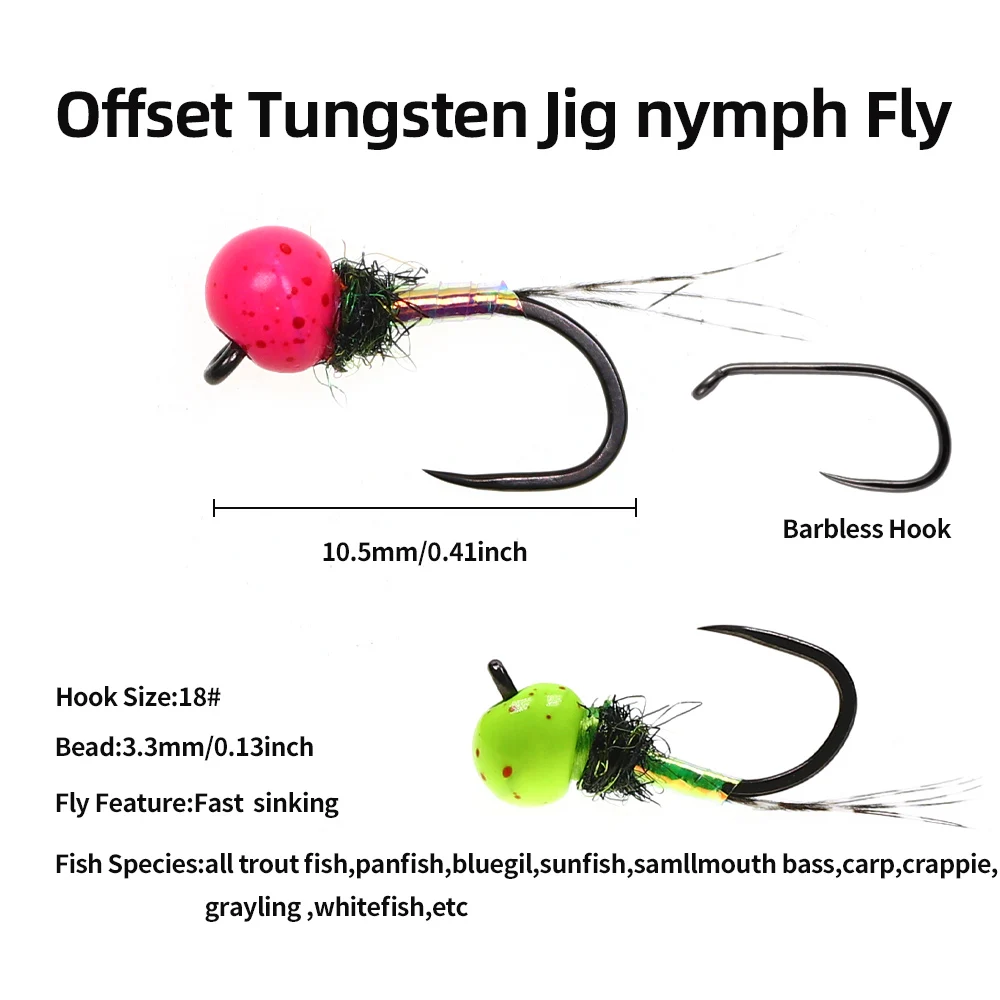 Cuentas de tungsteno UV Ninfa Jig Head ICERIO – Cebo para trucha - imagen 5