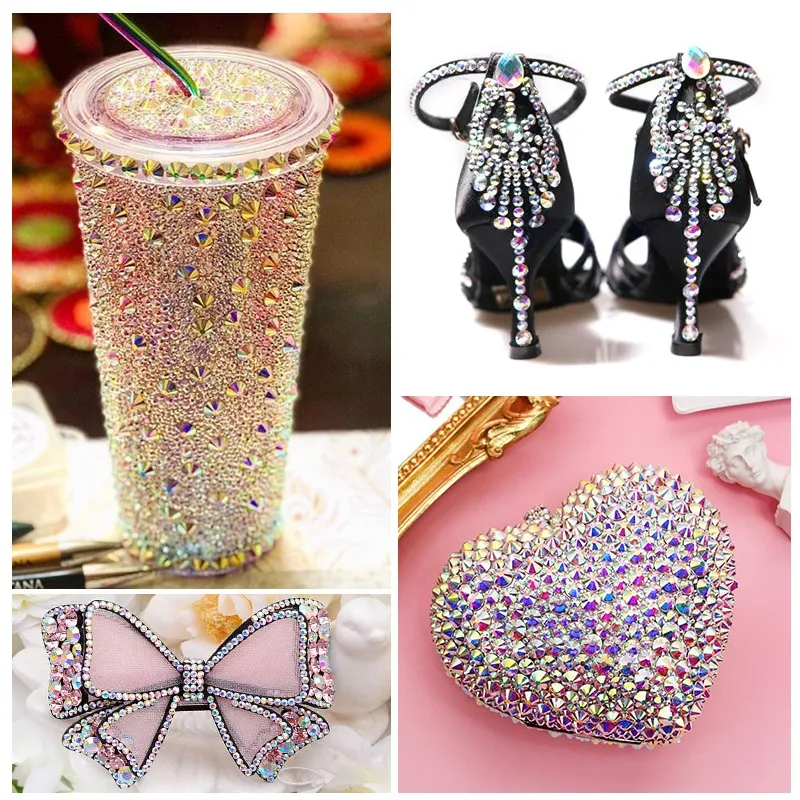 Mix Größen Bunte Strass Nicht Hotfix Kristall Glitter Strass Diamant Stein Nagel Edelsteine Flatback Strass Kunst Dekorationen