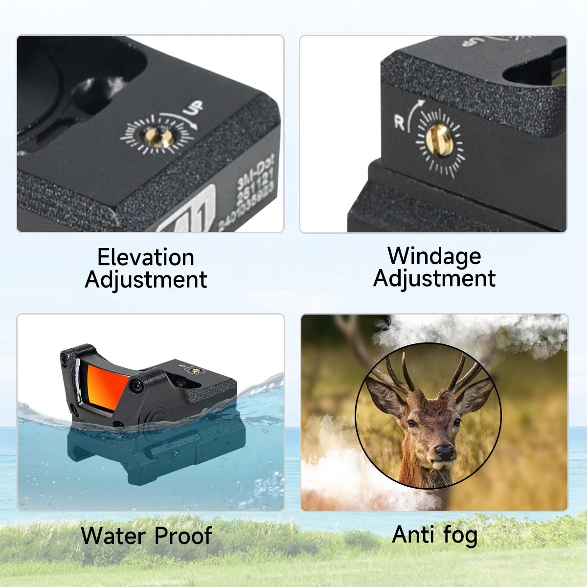 M1 Red/Green Dot Sight Tactical Airsoft Hunting Rifle Scopes Optical Lens Adjustable Reflex Sight with Gl*ck Mount