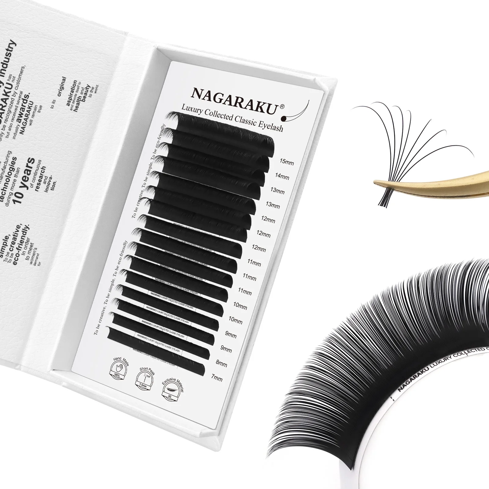 NAGARAKU Luxury Collected Classic Eyelash Extension 16rows Individual Denso Matte Black Professional Soft Natural